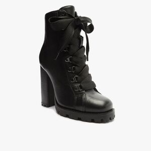 Schutz Zhara Bootie Black Lace-Up Ankle Boots NIB